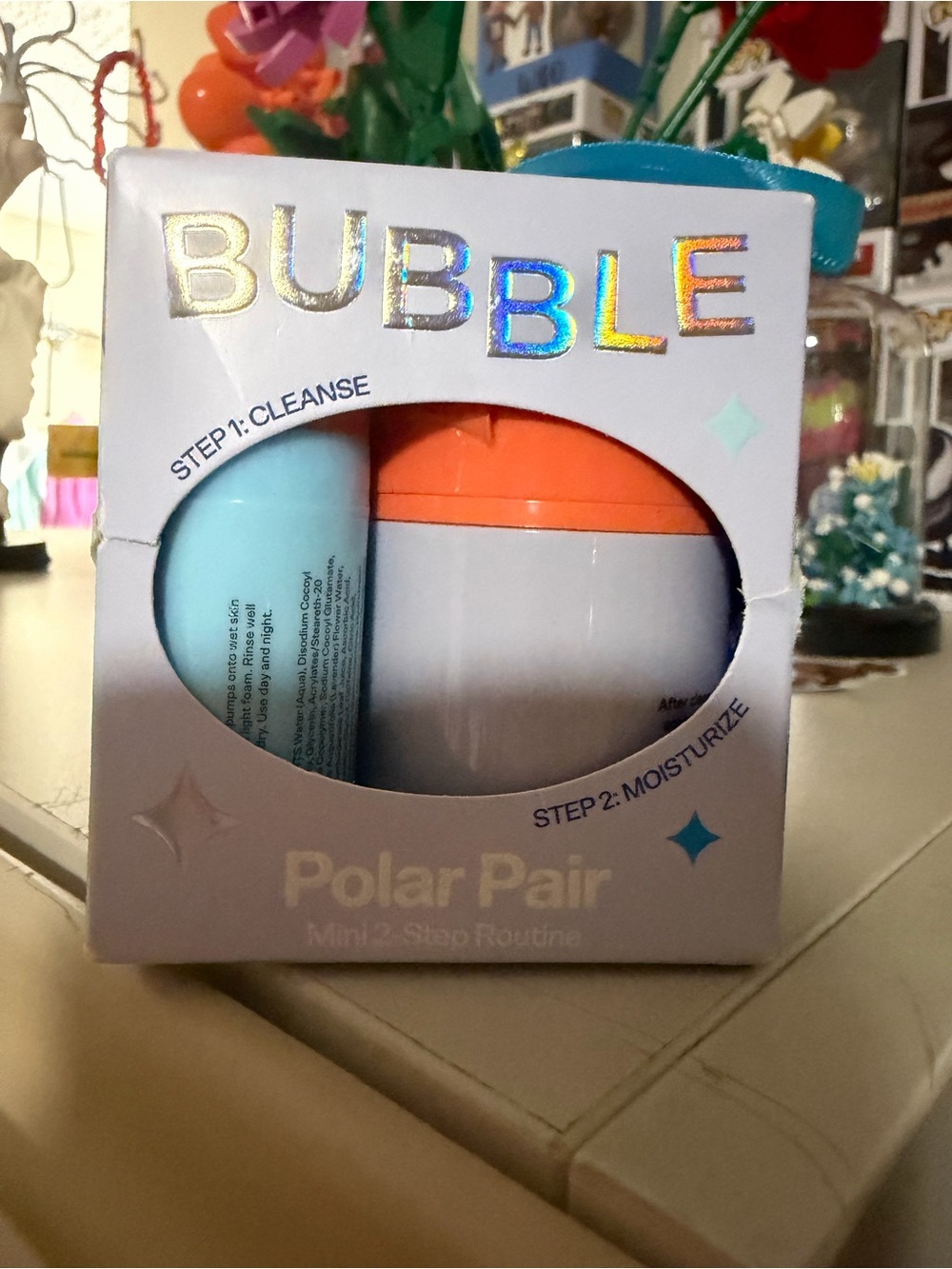 BUBBLE Polar Pair Mini 2-Step Moisturizer Set - White & Orange